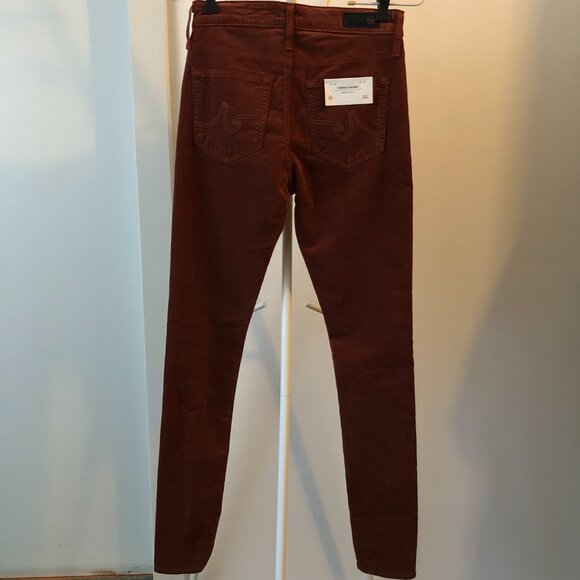 AG FARRAH SKINNY ANKLE HIGH RISE SPICED MAPLE STRETCH VELVET 25 NWT - Picture 3 of 16